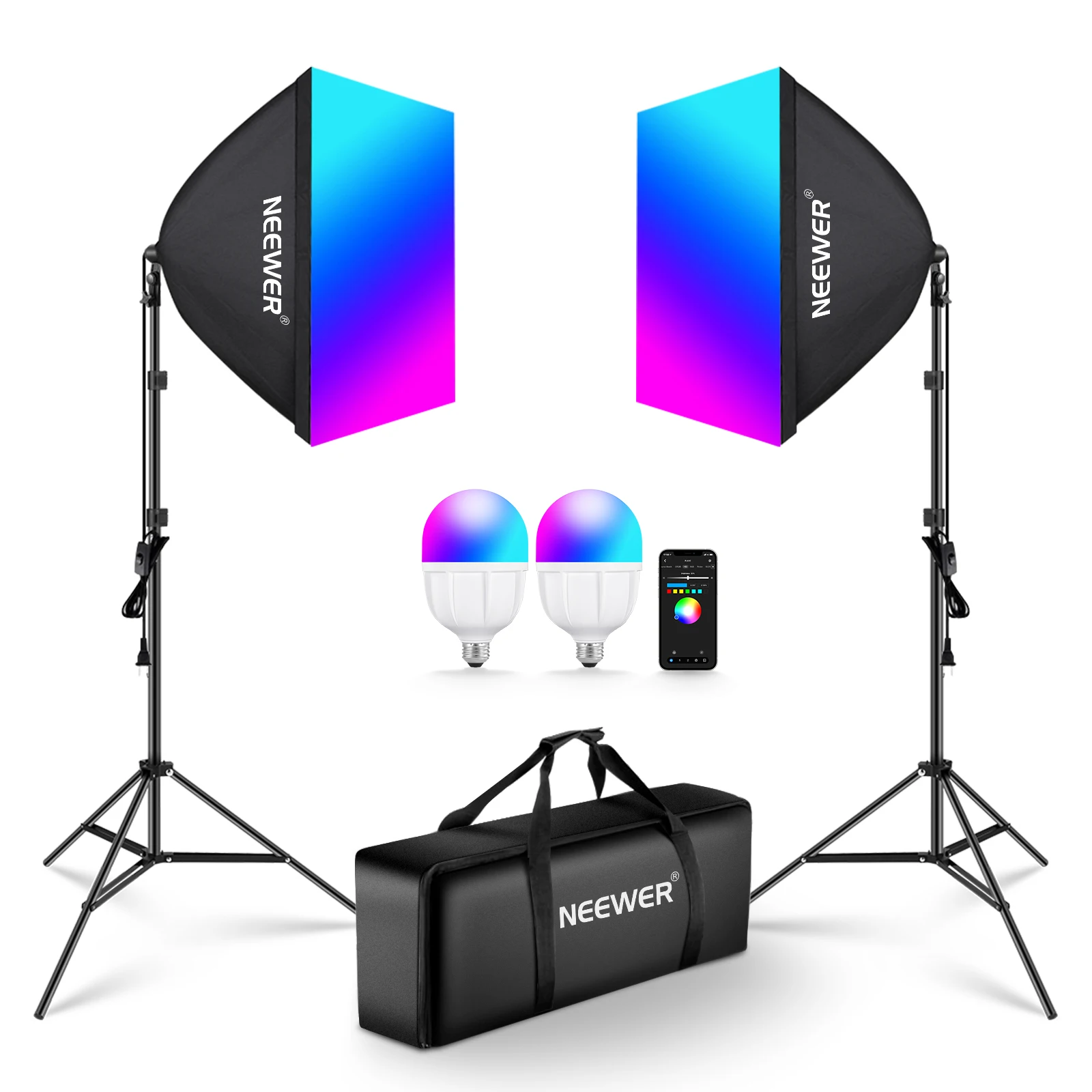 Lighting Effect In Photography - Kit de Iluminação Softbox RGB NEEWER