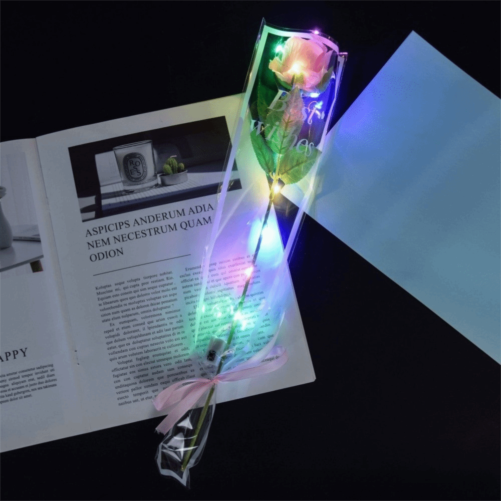 Photography Lighting Home - Flores de Rosa Artificiais Iluminadas com