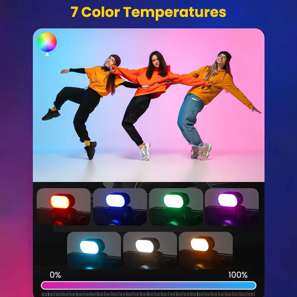 Lighting Effect In Photography - Luz de preenchimento magnética RGB para