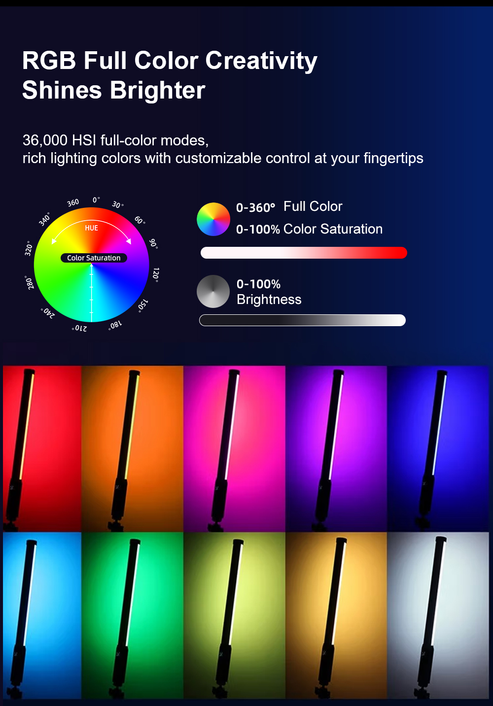 LUXCEO P300 RGB Tube 5W 380LM  - Photography Lighting Stick avaliação e preço
