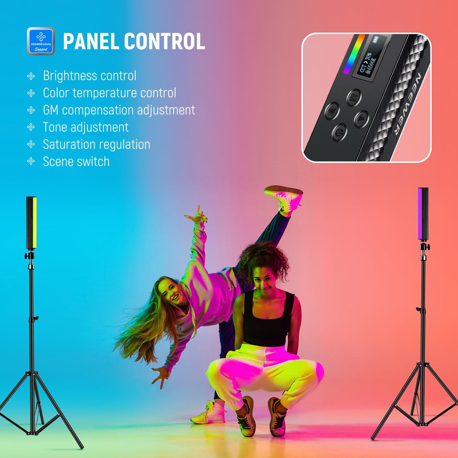 Neewer varinha de luz rgb com  - Photography Lighting Stick avaliação e preço