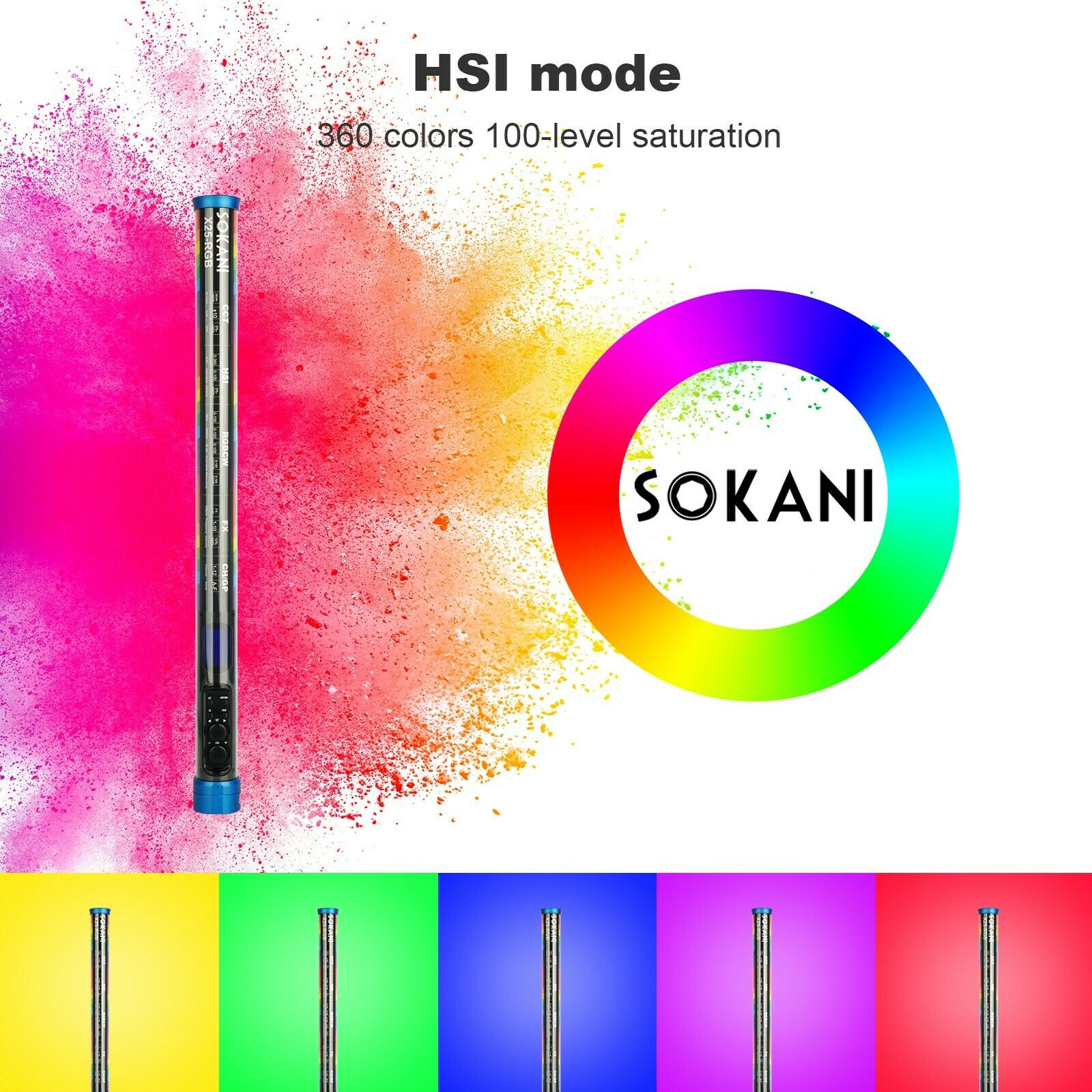 Sokani X25 RGB LED Video Light - Photography Lighting Stick avaliação e preço